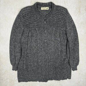 Peruvian Link Alpaca Collection Knit Cardigan Sweater Alpaca Wool Grey Large